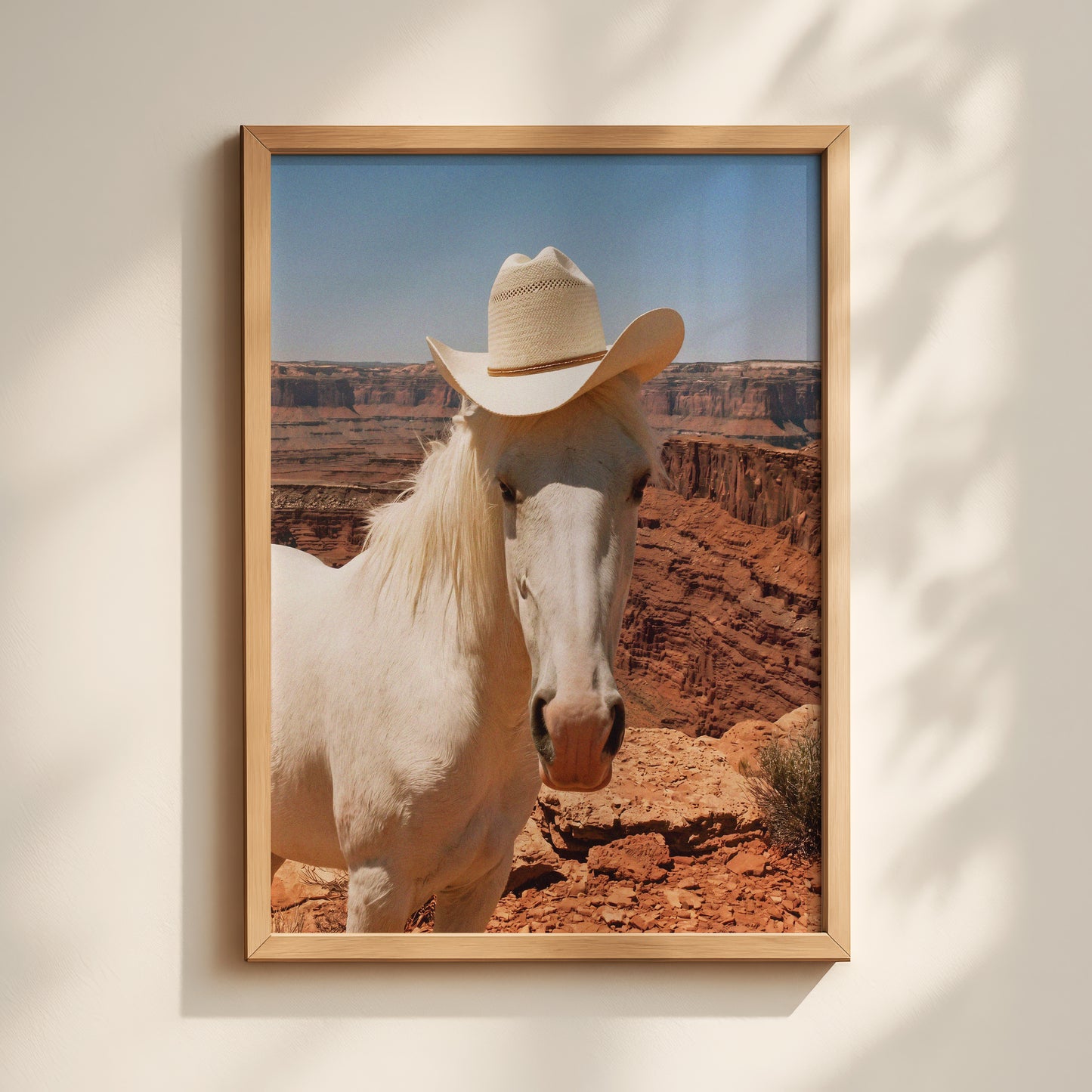 Straw Hat Cowgirl Horse Print