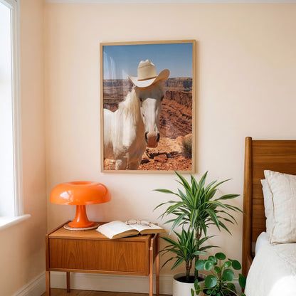 Straw Hat Cowgirl Horse Print