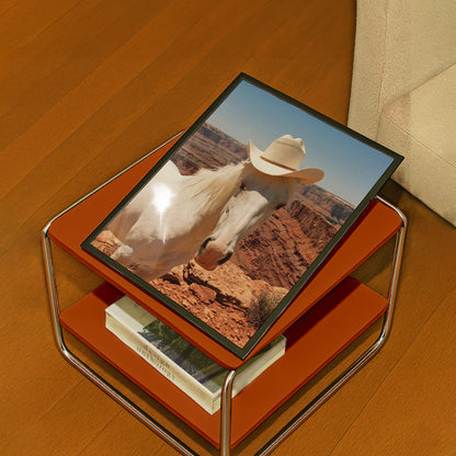 Straw Hat Cowgirl Horse Print
