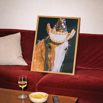 Midnight Glam Cowgirl Horse Print
