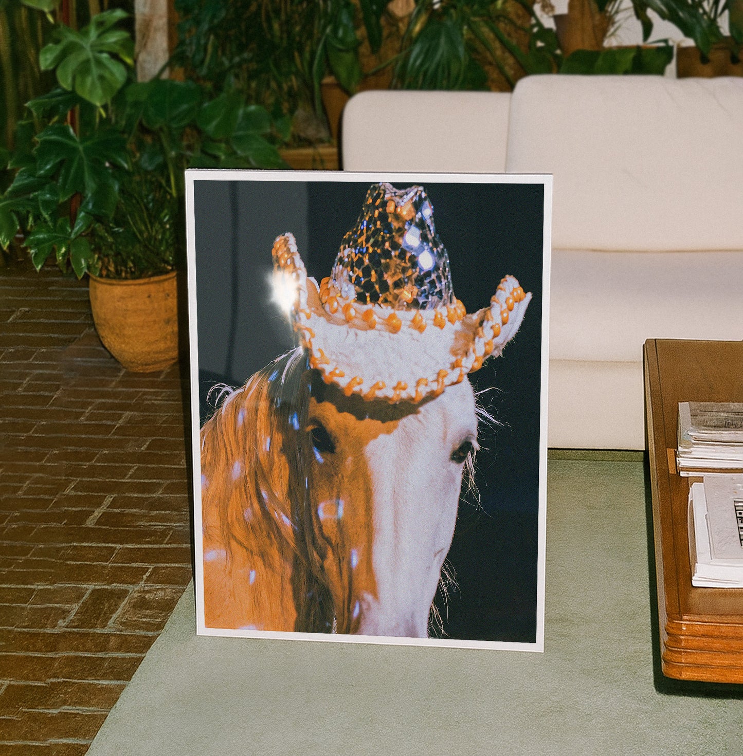 Midnight Glam Cowgirl Horse Print