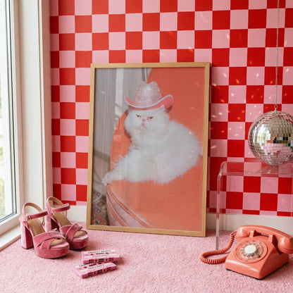 Sassy Cowgirl Cat Print