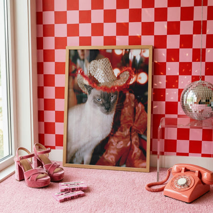 Golden Hour Cowgirl Cat Print