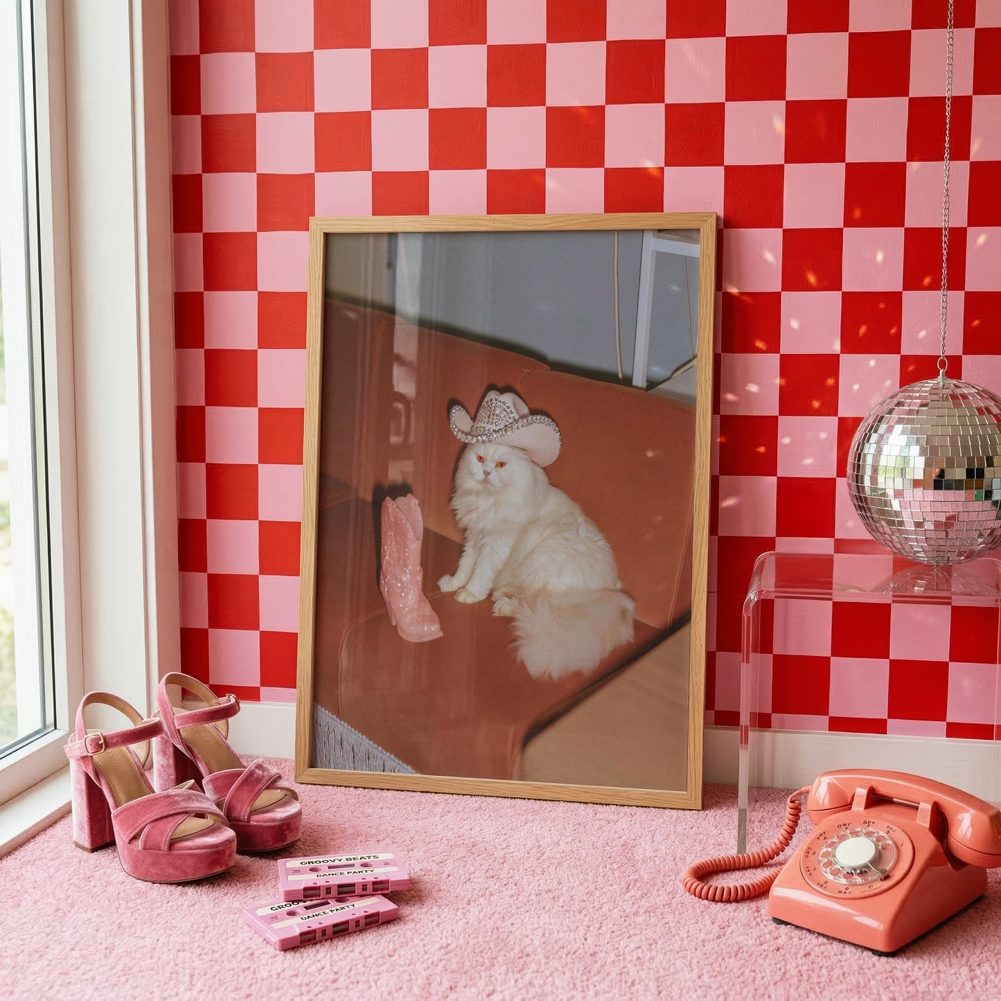 Rhinestone Cowgirl Cat Print