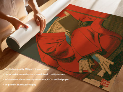 Reading Frog Print
