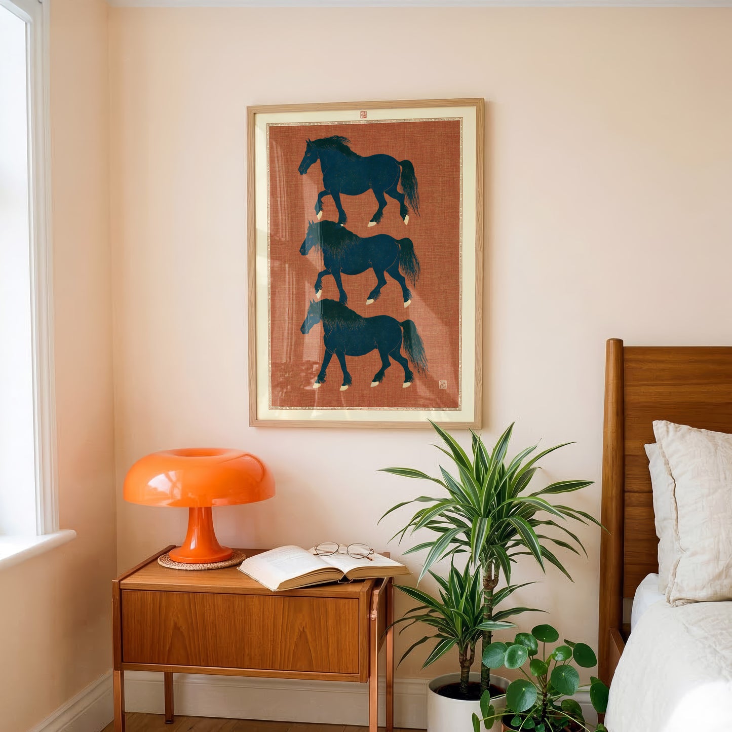 Three Horses Scroll Print