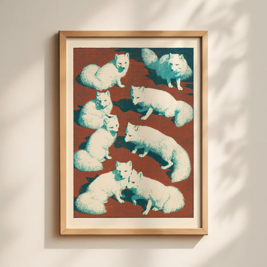 Arctic Fox Huddle Print