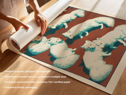 Arctic Fox Huddle Print