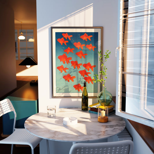 Goldfish School Print