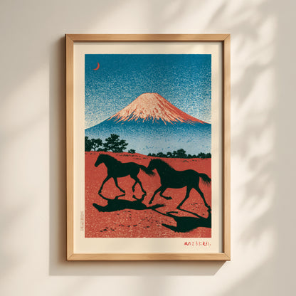Mount Fuji Horses Print