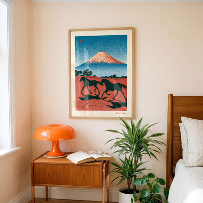 Mount Fuji Horses Print
