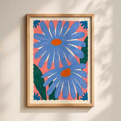 Blue Daisy Print
