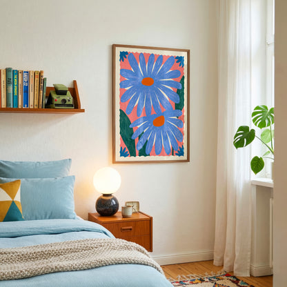 Blue Daisy Print