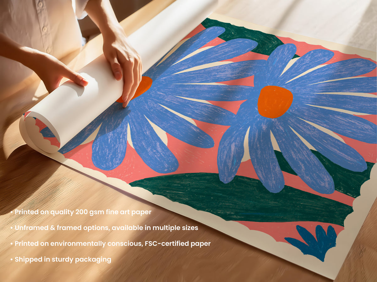 Blue Daisy Print
