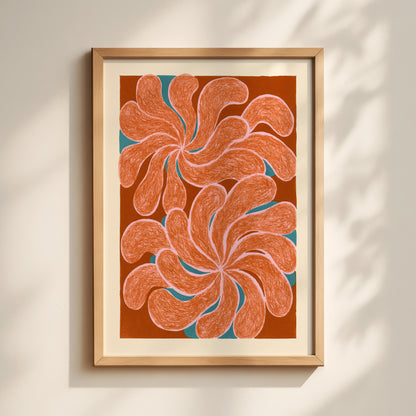 Abstract Floral Swirl Print
