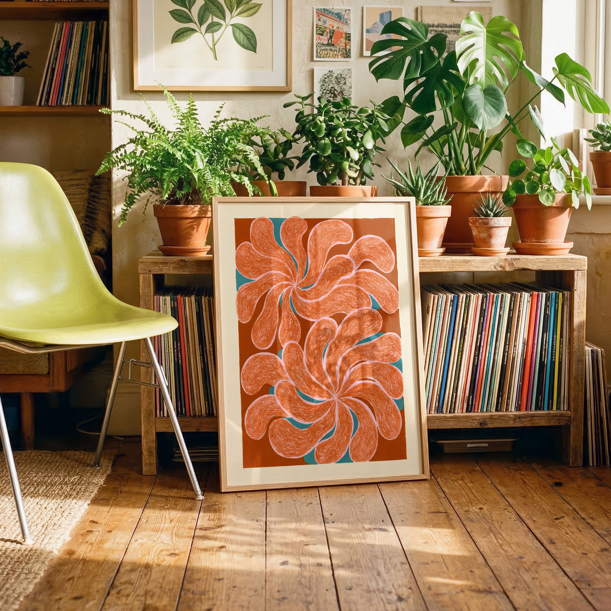 Abstract Floral Swirl Print