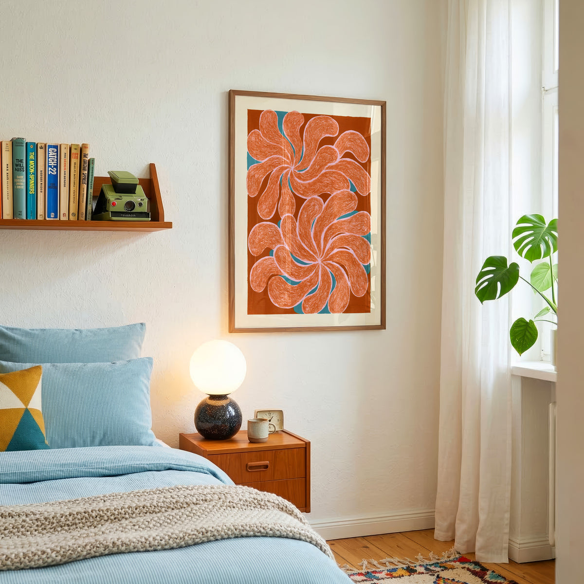 Abstract Floral Swirl Print