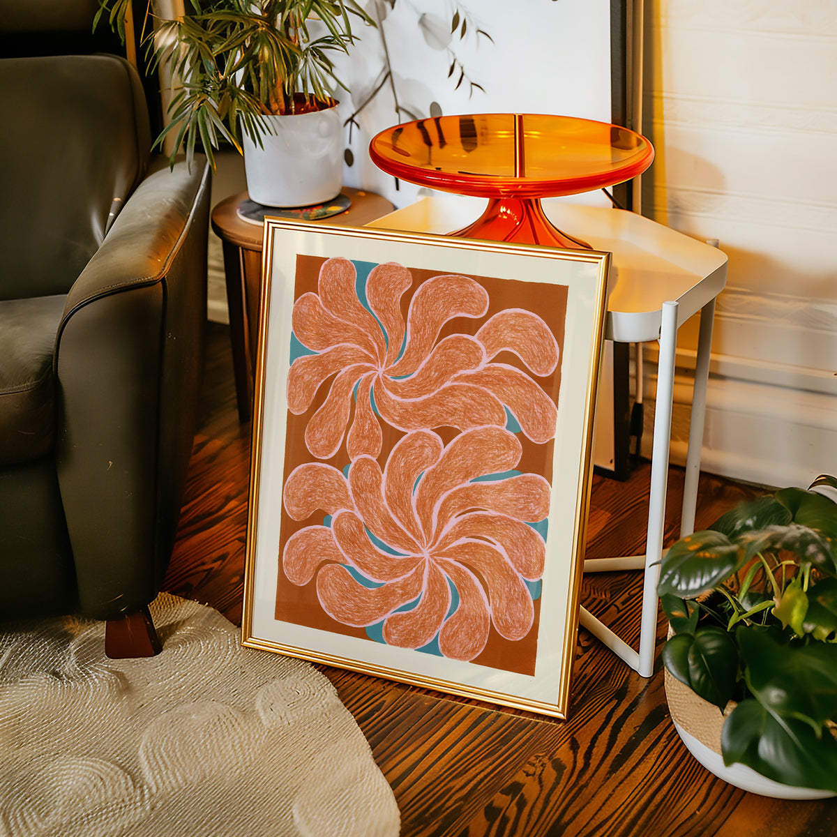 Abstract Floral Swirl Print