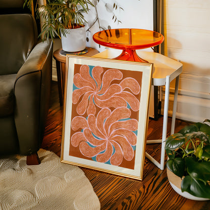 Abstract Floral Swirl Print