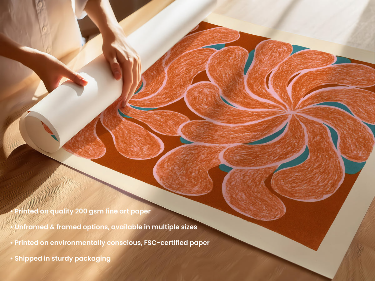 Abstract Floral Swirl Print