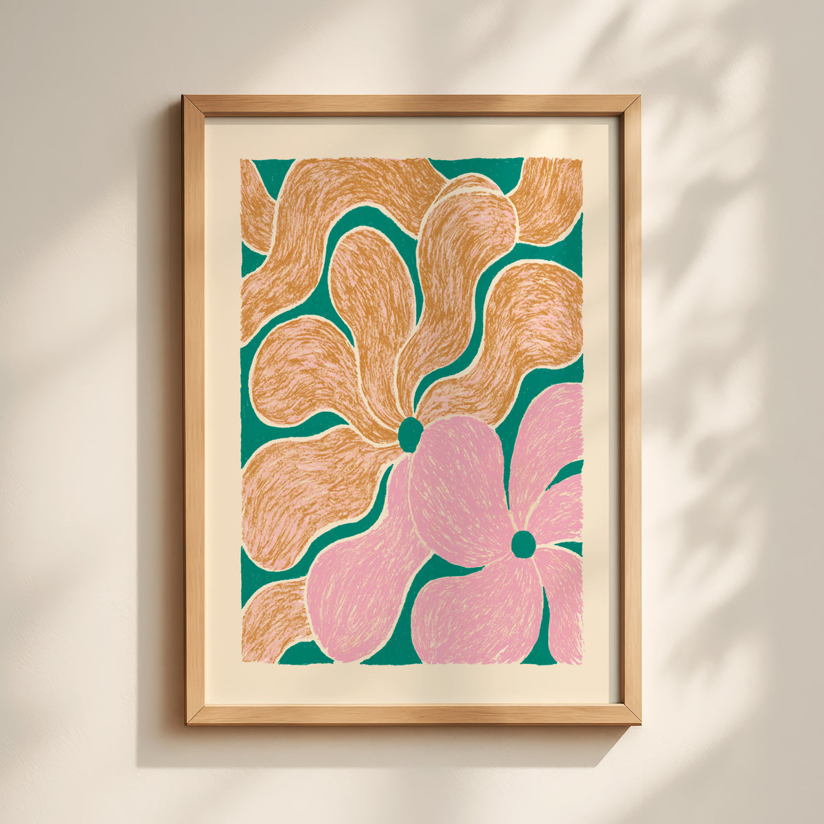 Orange Pink Swirl Print