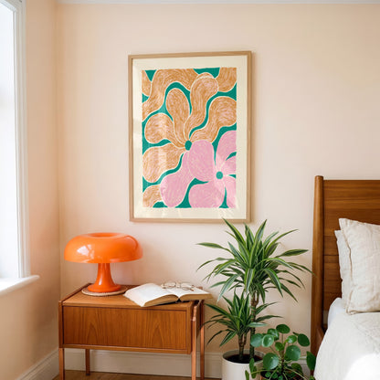Orange Pink Swirl Print