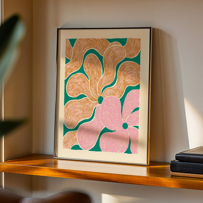 Orange Pink Swirl Print