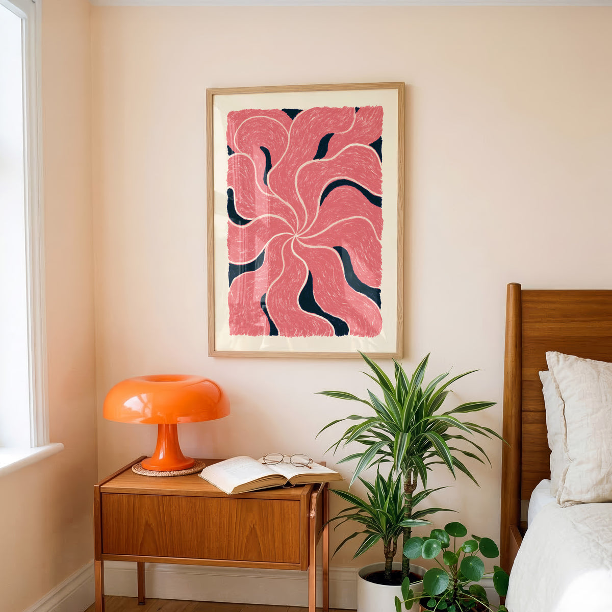 Pink Swirl Print
