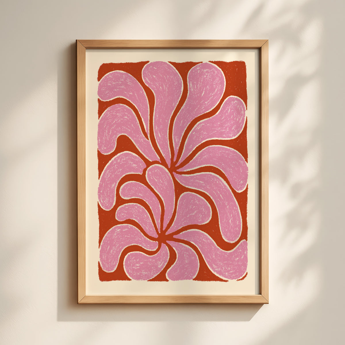 Pink Rust Swirl Print