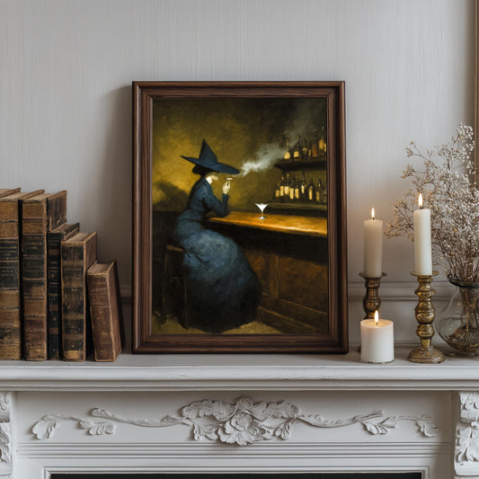 Martini at Midnight Witch Print