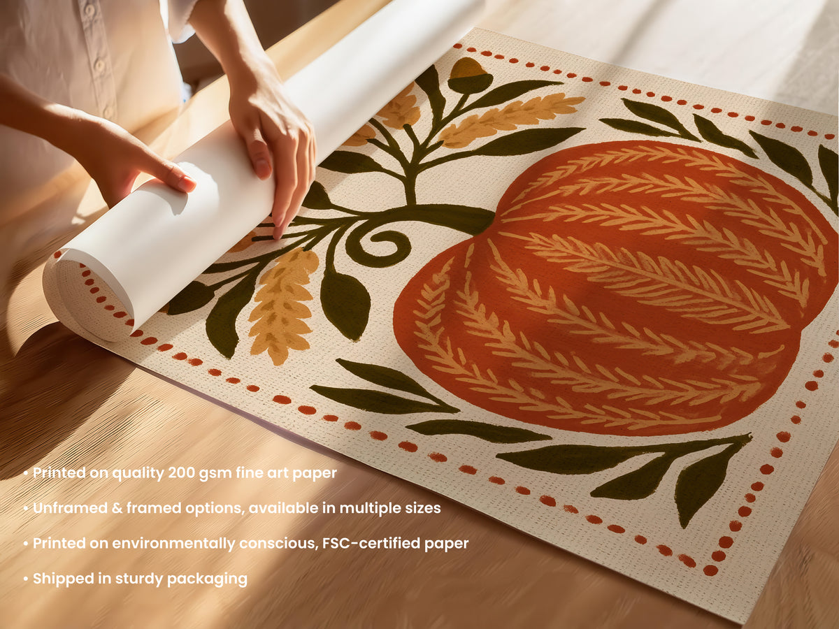 Harvest Pumpkin Folk Print Unframed (UF & F).jpg