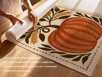 Harvest Pumpkin Folk Print Unframed (UF & F).jpg