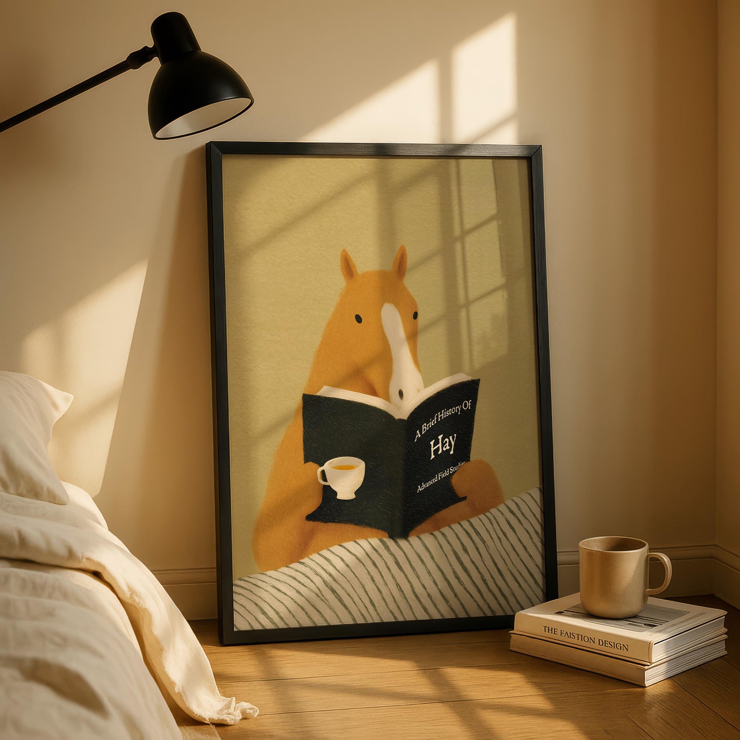 Horse Reading in Bed Print