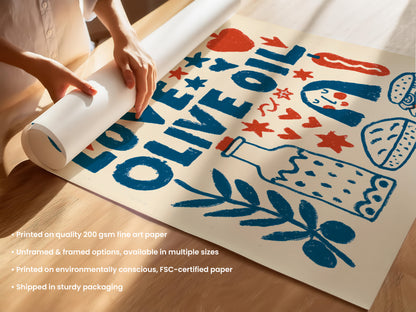 Hot Girls Love Olive Oil Print