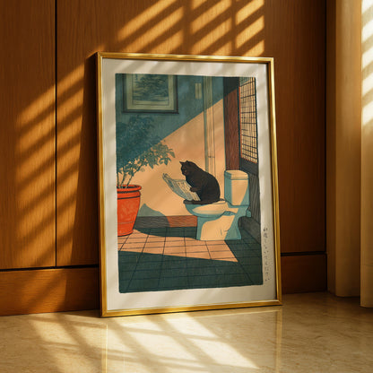 Japanese Cat Bathroom Print