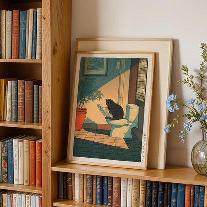 Japanese Cat Bathroom Print