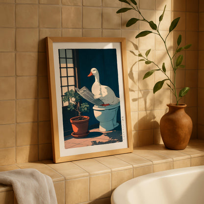 Japanese Duck Bathroom Print