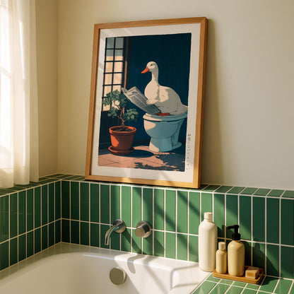 Japanese Duck Bathroom Print