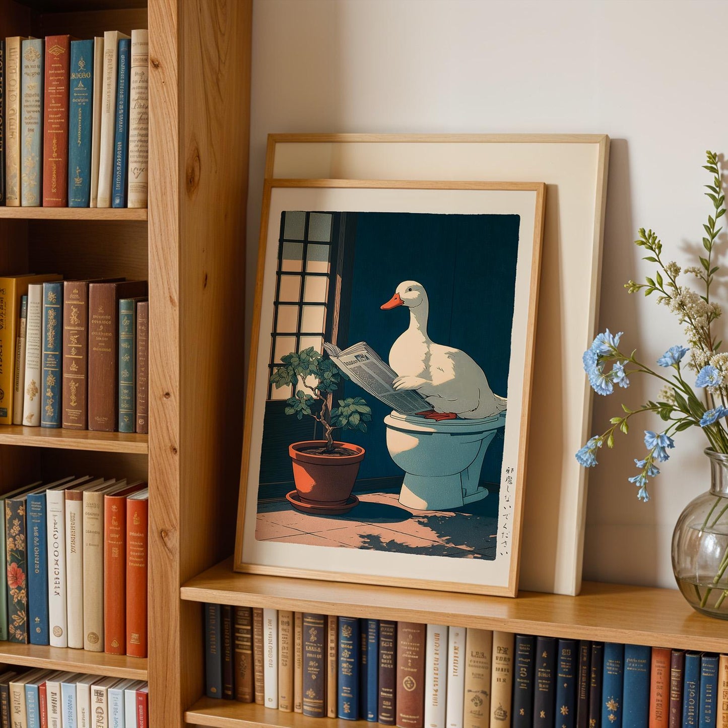 Japanese Duck Bathroom Print