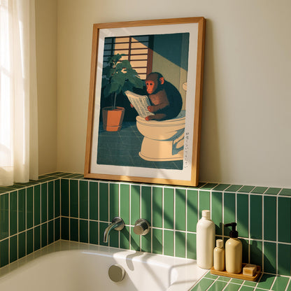 Japanese Monkey Bathroom Print