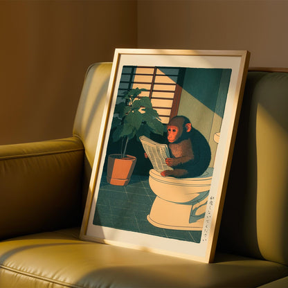 Japanese Monkey Bathroom Print