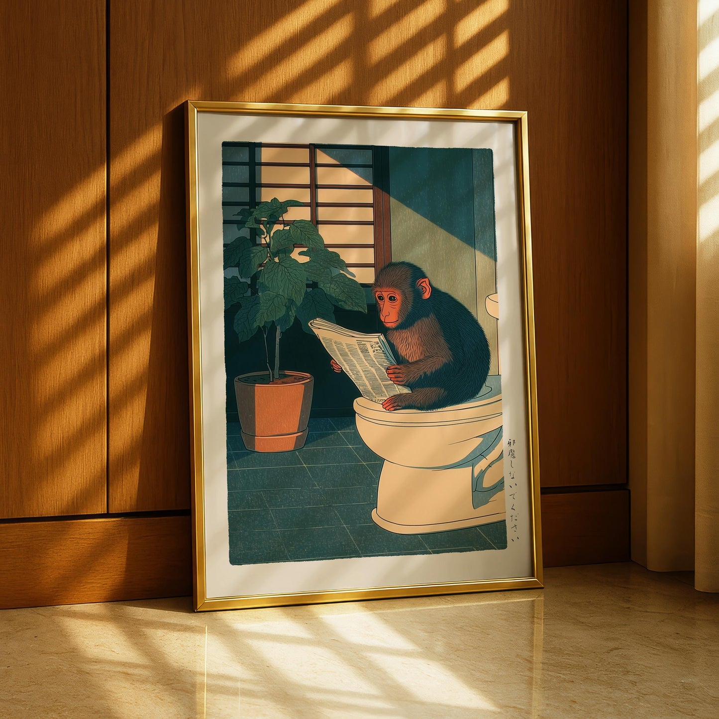 Japanese Monkey Bathroom Print