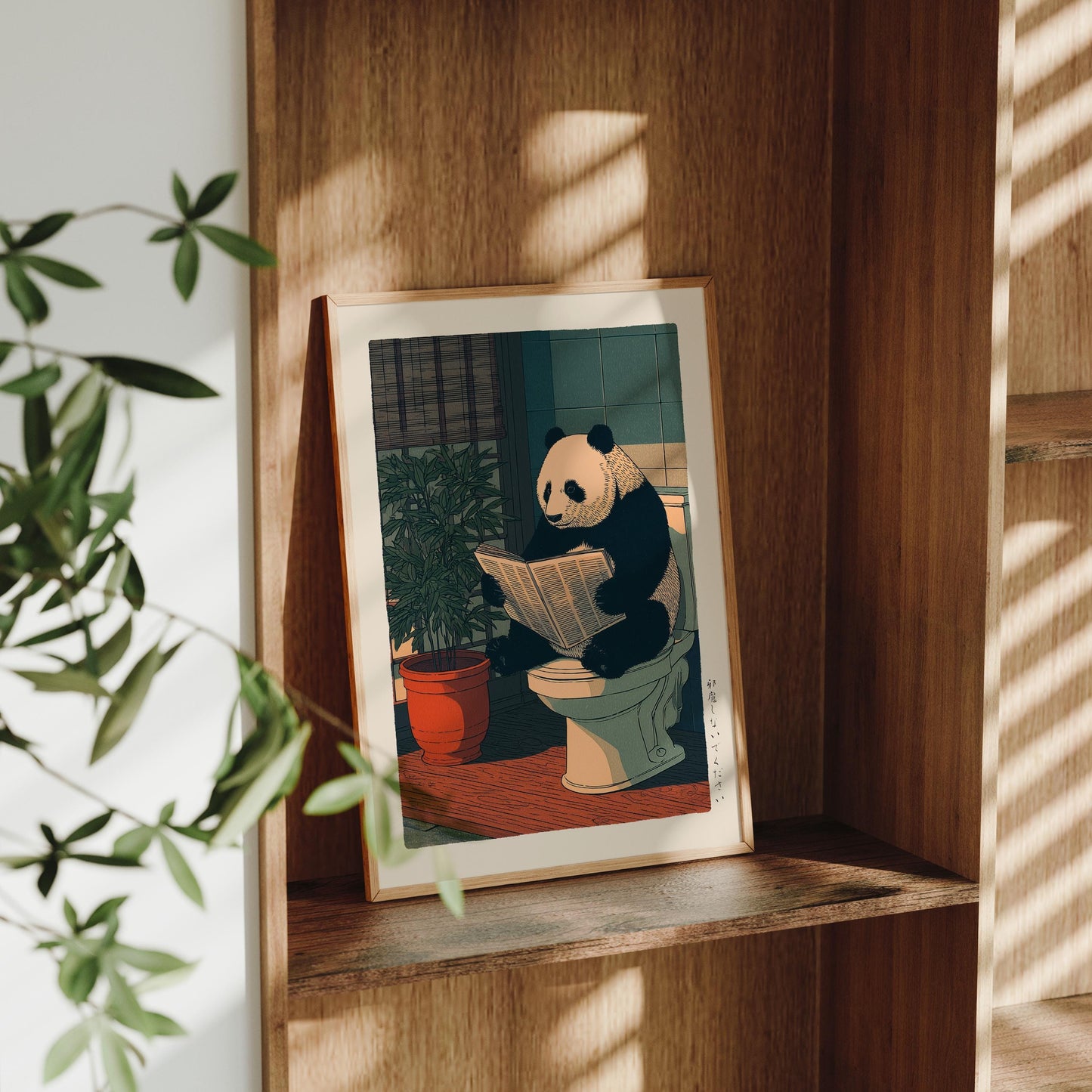 Japanese Panda Bathroom Print