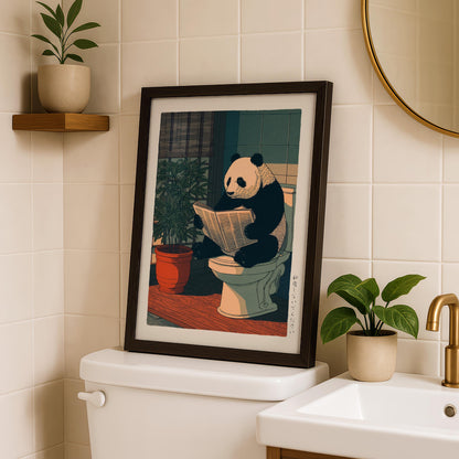 Japanese Panda Bathroom Print