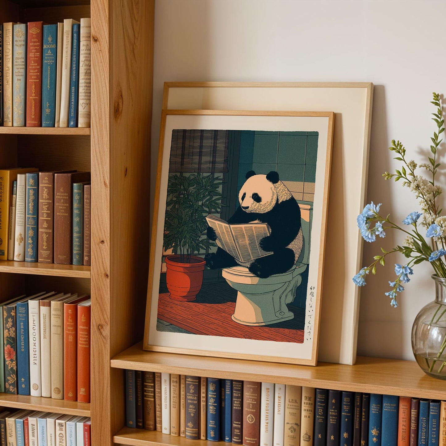 Japanese Panda Bathroom Print