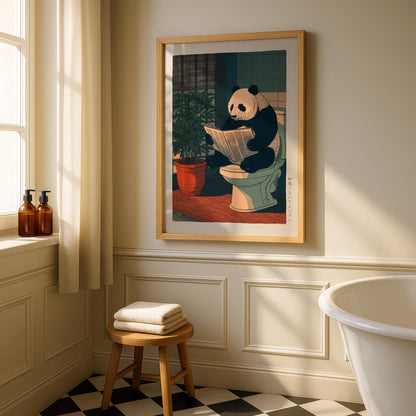 Japanese Panda Bathroom Print