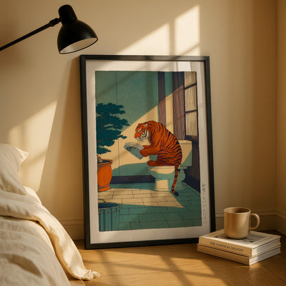 Japanese Tiger Bathroom Print