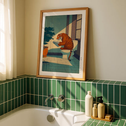 Japanese Tiger Bathroom Print