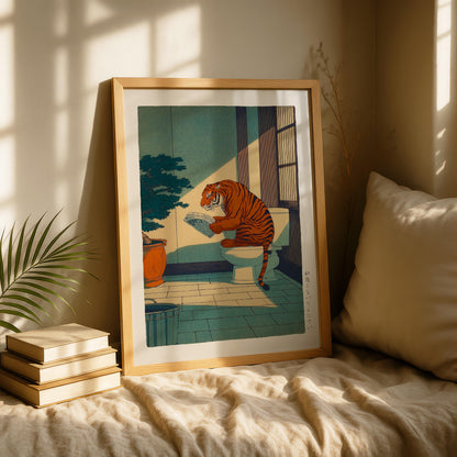 Japanese Tiger Bathroom Print