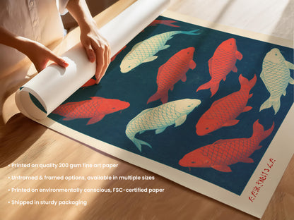 Koi Fish Shoal Print